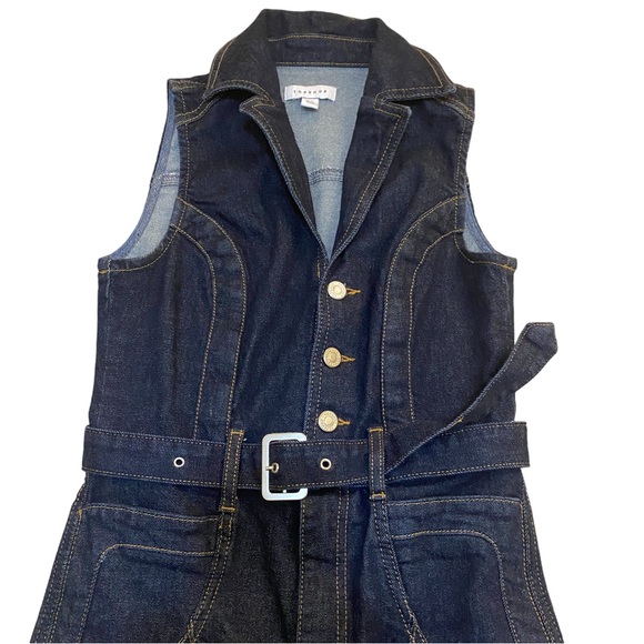 Top Shop Sleeveless 70’s Indigo Denim Jumpsuit! - Picture 7 of 7